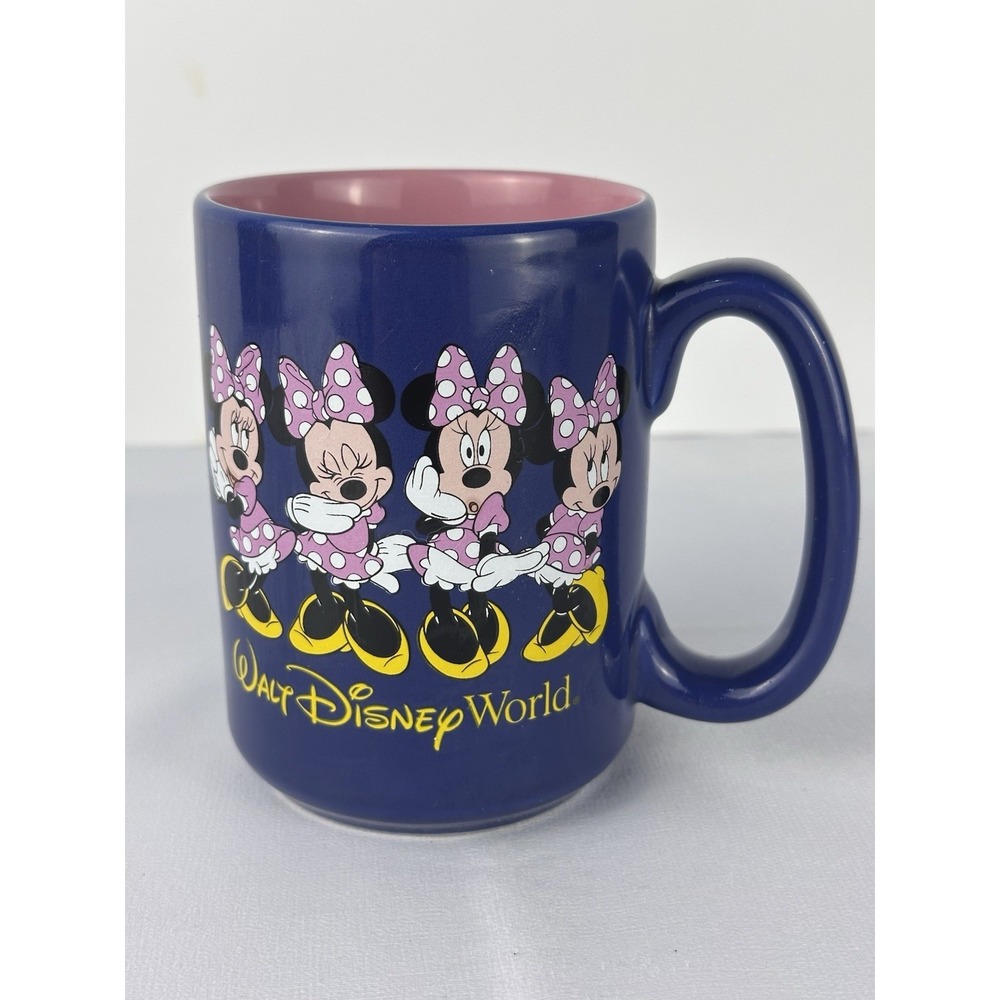 Walt Disney World Minnie Mouse Purple Pink Ceramic Large Coffee Cup Mug